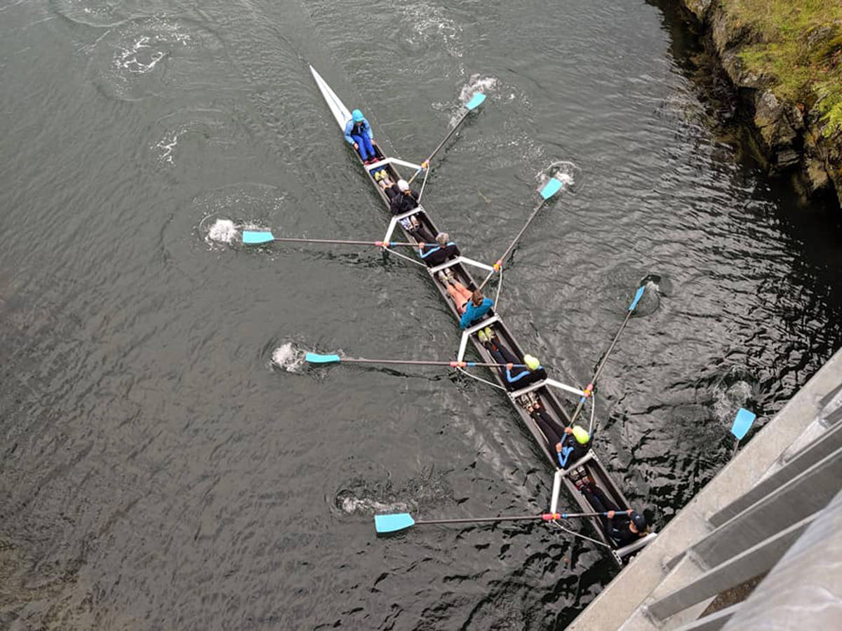 Members of the Vashon Island Rowing Club compete in the Weekend of Regatta on the Gorge Narrows in British Columbia (Courtesy Photo).