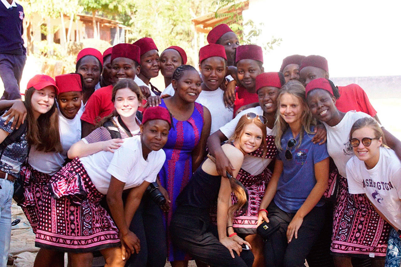 Girls to Girls members from Vashon meet with the scholarship recipients in Kenya (Courtesy Photo).