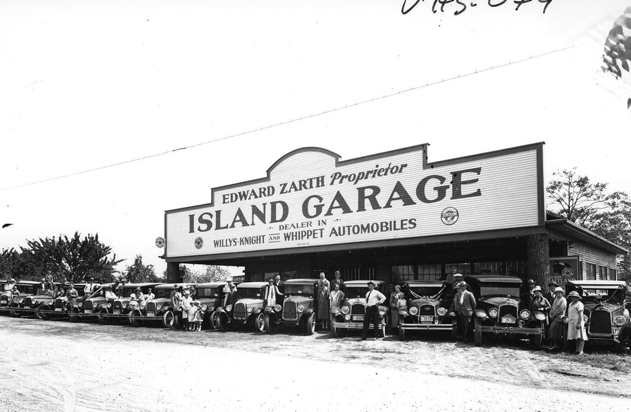Edward Zarth’s Island Garage, 1927 (Norman Edson Photo/Courtesy Vashon-Maury Island Heritage Museum).