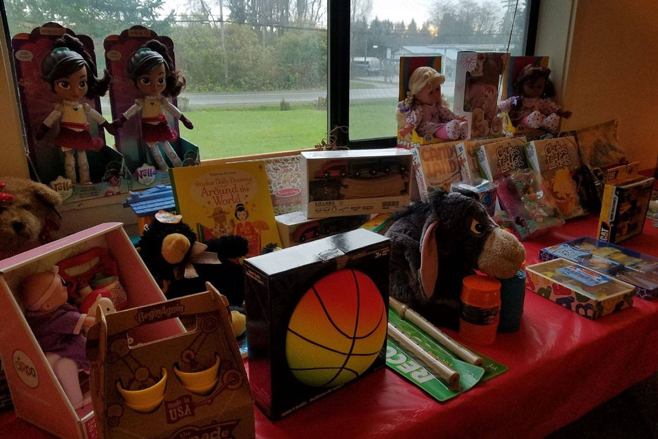 Heidi Grimsley Photo                                Toys sit at the old K2 building during the 2018 Toy Drive.