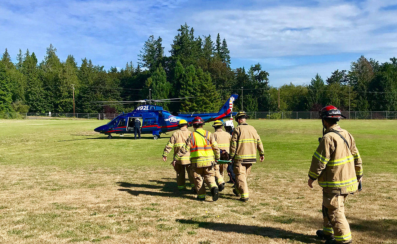 Life Flight Network conducts a training session with North Kitsap Fire & Rescue in Kingston (Courtesy Photo).