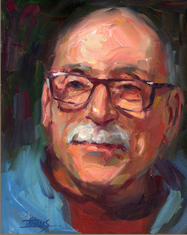 This portrait of islander Larry Flynn is included in “Facing Our Local Heroes,” an exhibition of portraits created by island oil painter Pam Ingalls (Pam Ingalls Artwork).