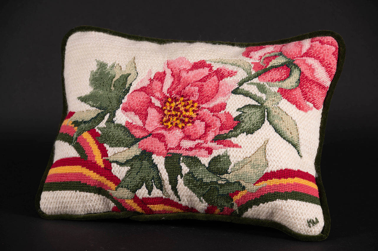 Kari Ulatoski has contributed a needlepoint and embroidery pillow to VCA’s auction (Courtesy Photo).