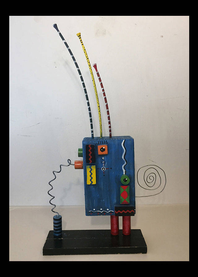 This whimsical sculpture by islander Bill Jarcho is included in “On Our Way to Mars,” a three-person show opening on Friday at VALISE Gallery (Courtesy Photo).