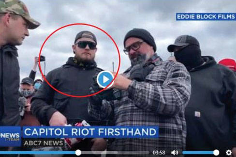 The U.S. Department of Justice released this photo of Ethan Nordean, circled in red, during the Jan. 6 Capitol riots in Washington, D.C. COURTESY PHOTO, U.S. Department of Justice