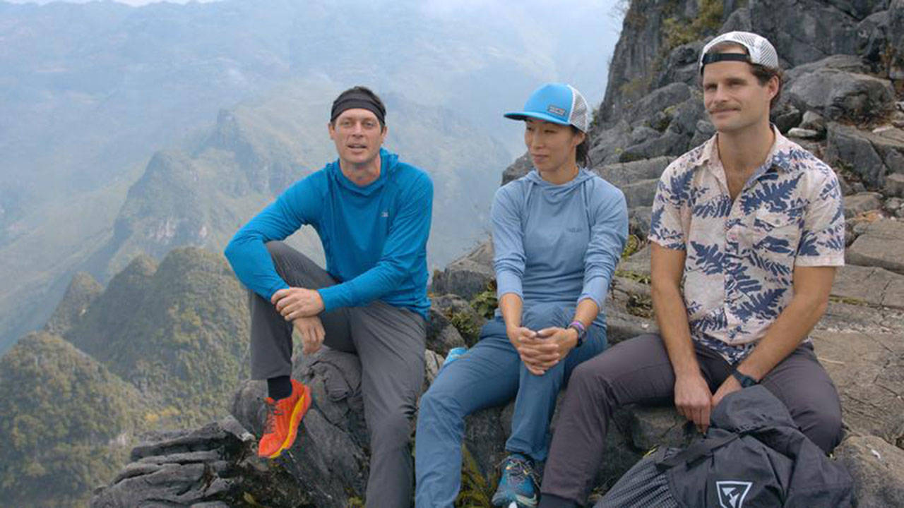 James Batey (left), Marilina Kim and Jay Wyatt were Team Southeast Asia on NatGeo’s new show, “Race to the Center of the Earth” (National Geographic Photo).