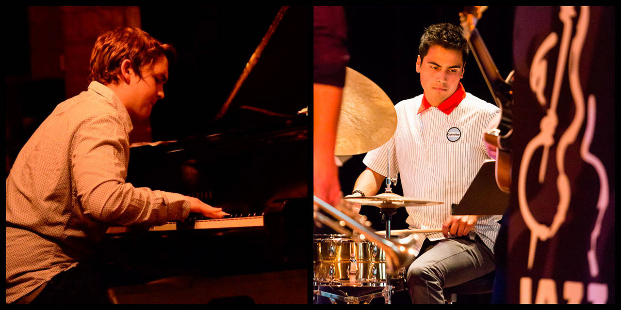 Dylan Hayes, a top jazz musician based in Seattle and the San Francisco Bay Area, will play the music of Duke Ellington and Billy Strayhorn at a music lecture and concert at 4 p.m. Sunday, June 13, at Vashon Center for the Arts. His trio includes Xavier Lecouturier, an American drummer and composer with French and Mexican heritage who is a recent graduate of the Cornish College of the Arts Music Department (Courtesy Photos).