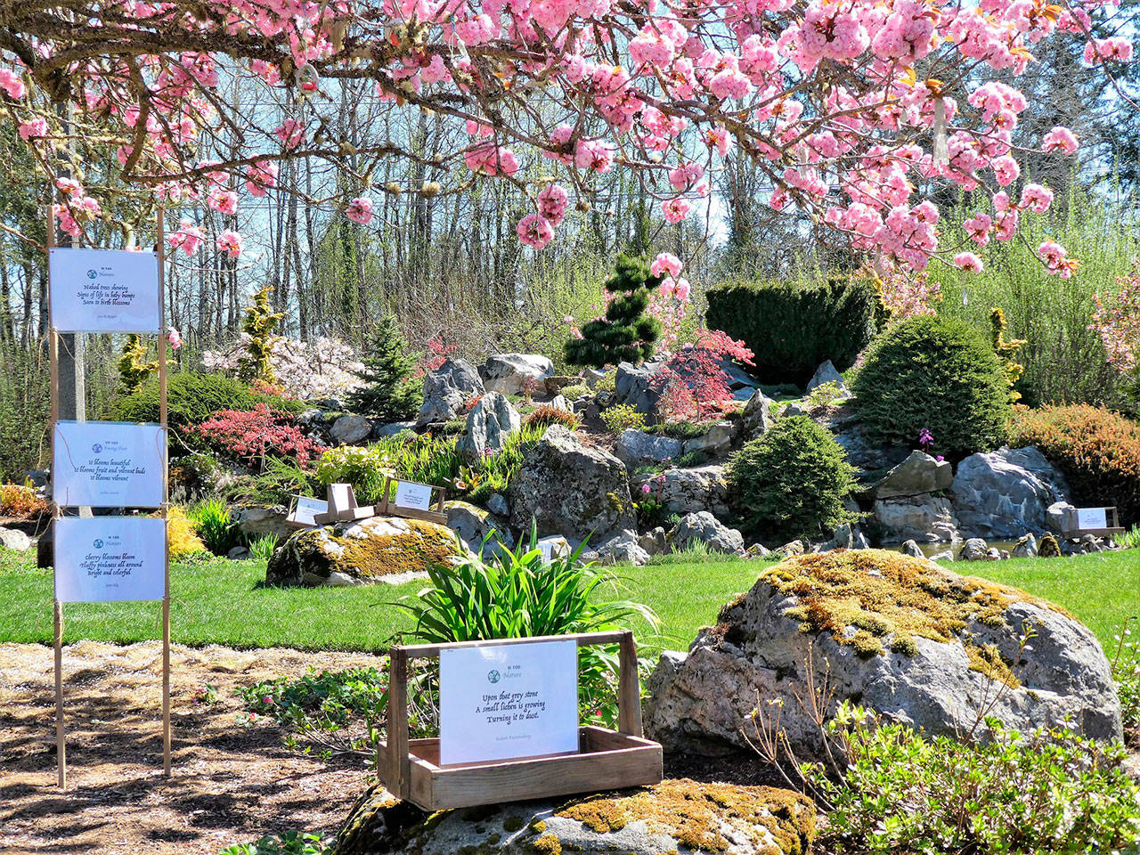 Mukai Farm & Gardens’ display of its annual haiku contest will remain on view through June (Jim Diers Photo).