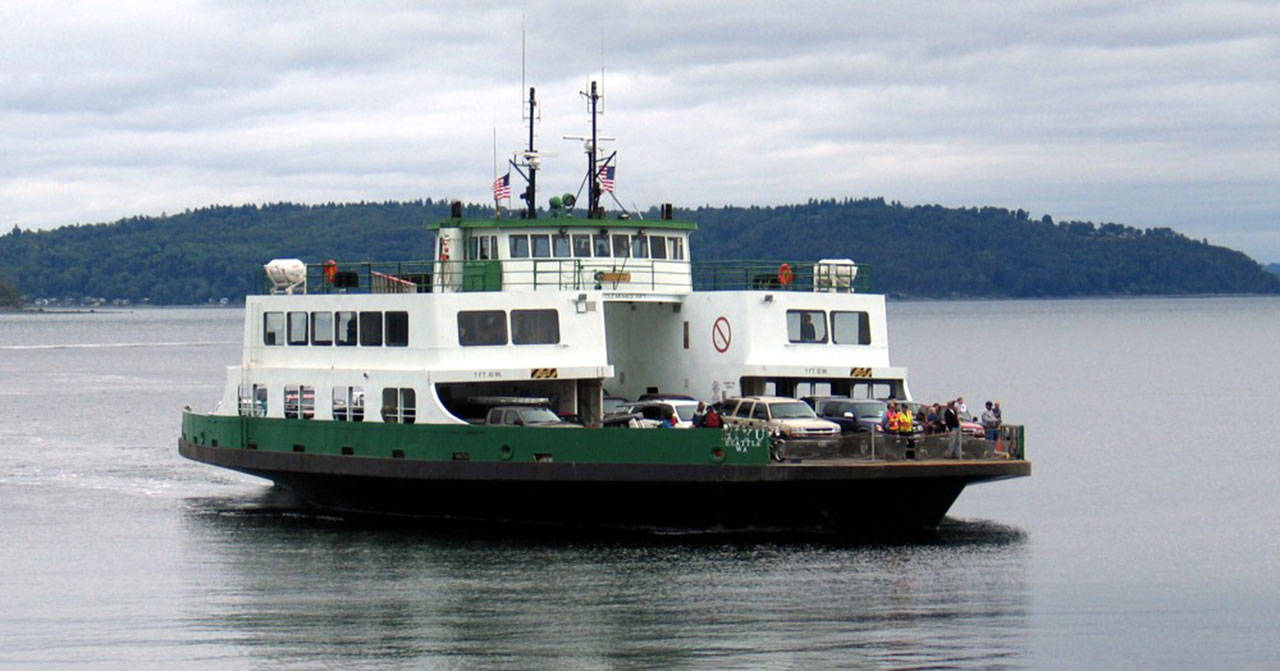 Writer John S. Robinson began a 1989 Seattle Weekly article describing his experience watching orcas from the MV Hiyu, Washington State Ferry System, serving the island’s south end (Terry Donnelly Photo).