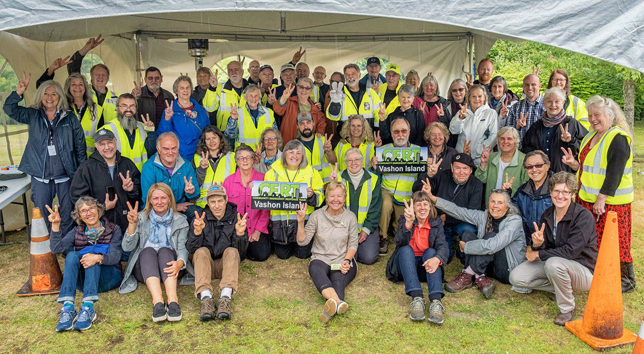 Vashon Island CERT and MRC team members who volunteered at the COVID-19 testing and vaccination sites 2020-2021