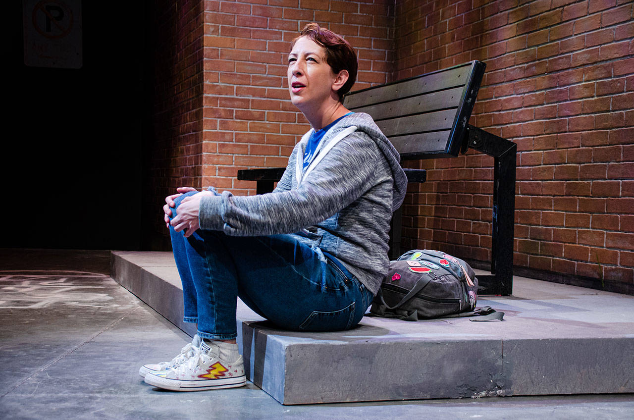 Terri Weagant, a New York actor, will reprise her bravura performance in the one-woman show “Bo-Nita” at Vashon Theatre Fest, playing both the title character of a precocious 13-year old Midwestern girl as well as six other characters who are part of the girl’s chaotic life (Courtesy Photo).