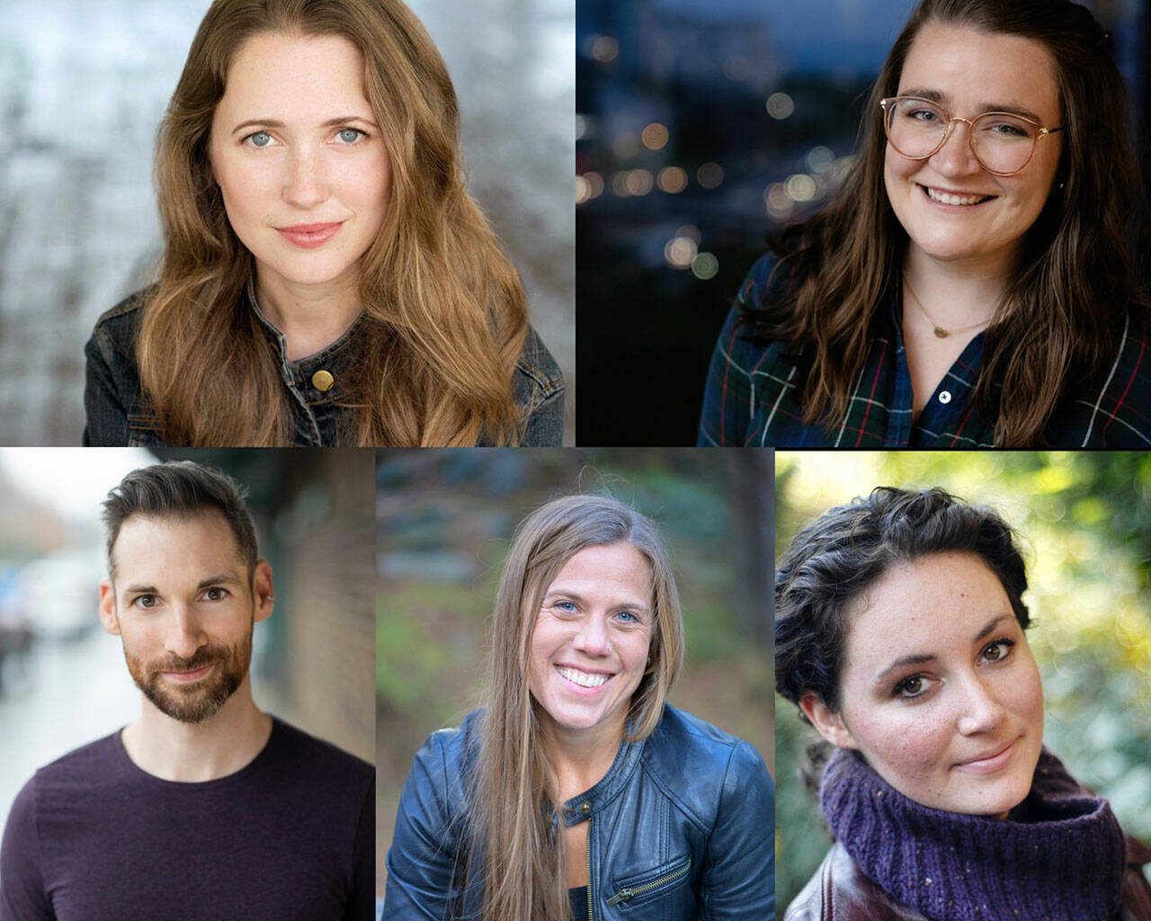 (Courtesy Photo) Members of Pacific Northwest Theatrical Intimacy, (top, left to right) Alyssa Kay, Kate Drummond and (bottom, left to right) Ian Bond, Emily Rollie, Jess K Smith will present a workshop, “Foundations in Theatrical Intimacy,” on Saturday, Oct. 30, on Zoom.