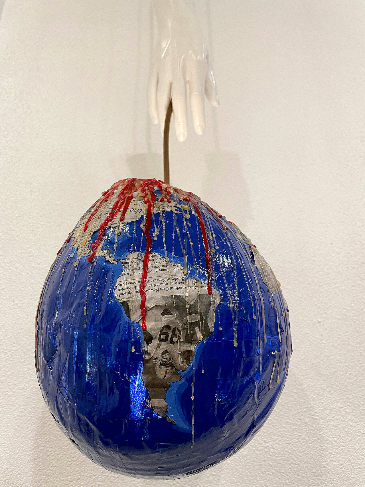 (Courtesy Photo) The climate crisis is encapsulated in a simple yet powerful sculptural work, “2040,” by Grace Smith and Kaiya Van Brost — part of “Crash Course in Activist Art,” at the Blue Heron Education Center.