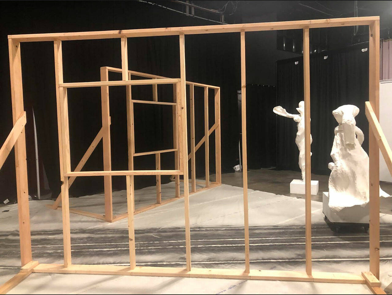 (Courtesy Photo) Construction has been underway since January, as Open Space for Arts Community’s new artist-in-residence Julia Wilkins prepares “Solitude_The Exhibition.”