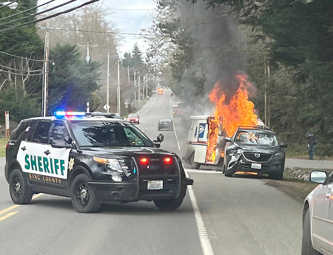 (Daralyn Anderson Photo) The accident took place at 188th Street and Vashon Highway, on Wednesday, Feb. 16 .