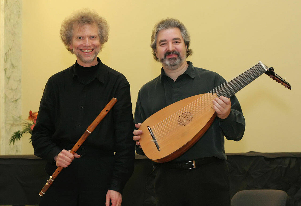 (Courtesy Photo) Jeffrey Cohan (left) and Oleg Timofeyev, shown here after playing a concert together in Ukraine.