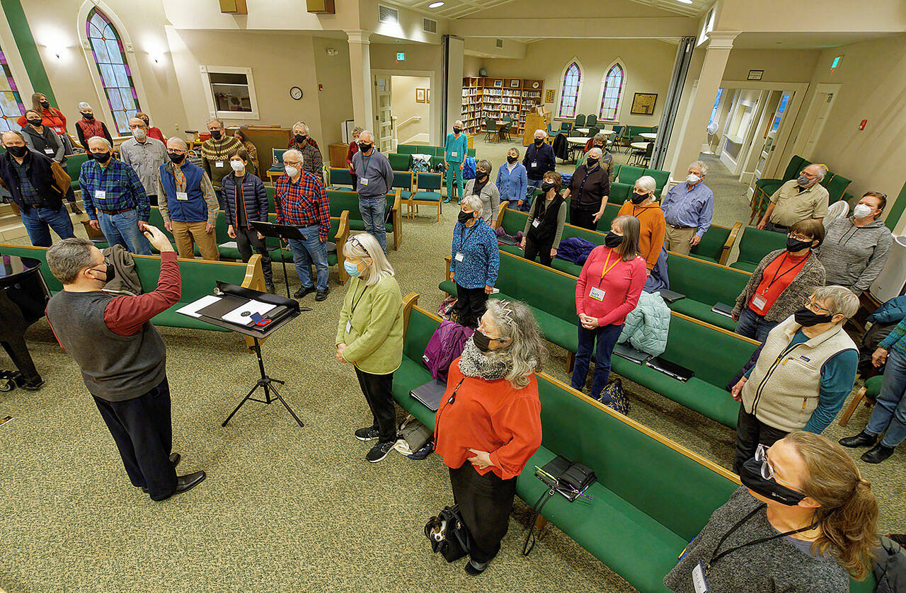 (Rick Wallace Photo) The Vashon Island Chorale, in rehearsal at the Vashon United Methodist Church.