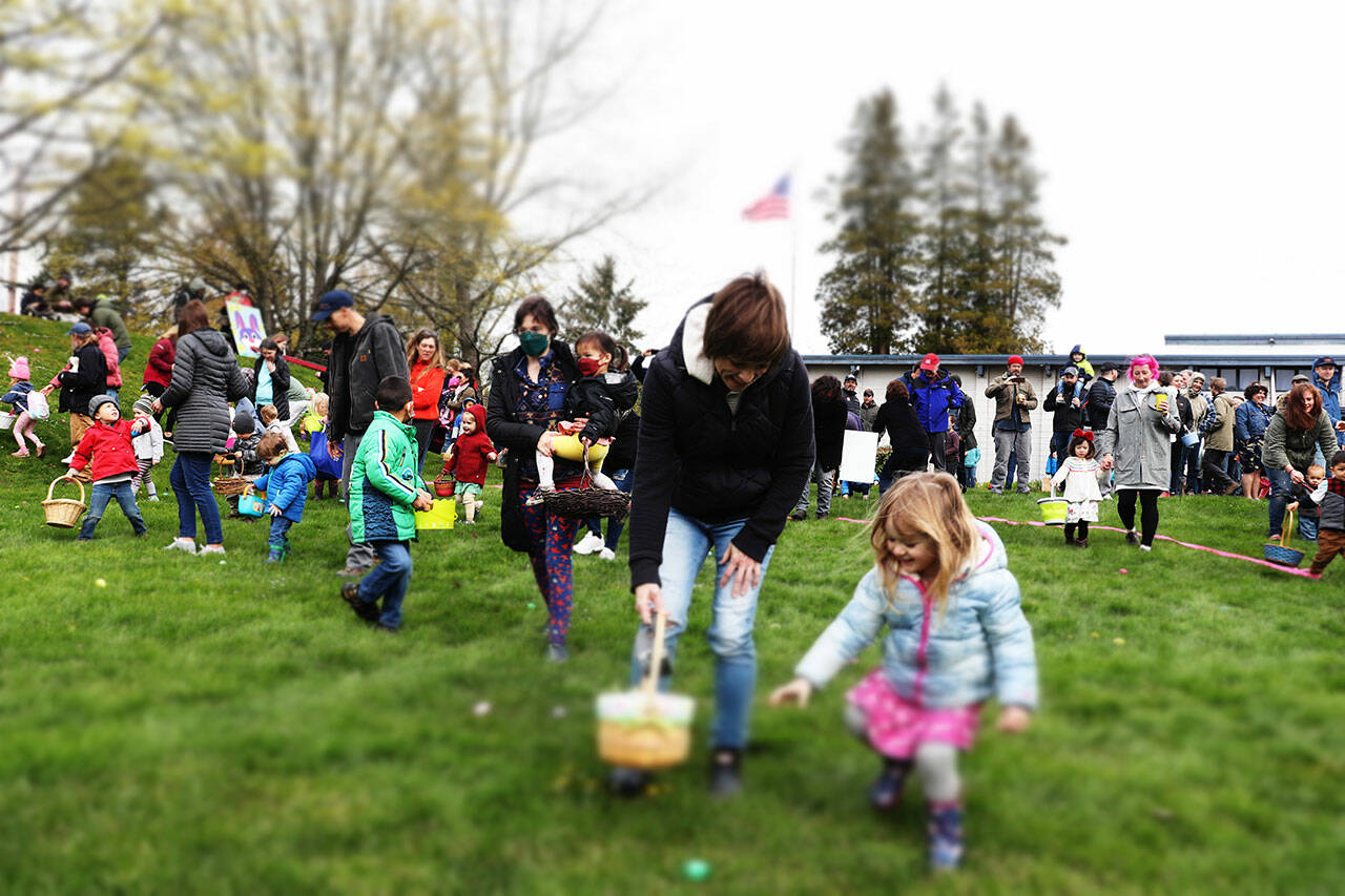(Eric Wyatt Photo) 3,000 eggs were stuffed for “The Great Eggstravaganza Egg Hunt” at Ober Park on Saturday, April 16.