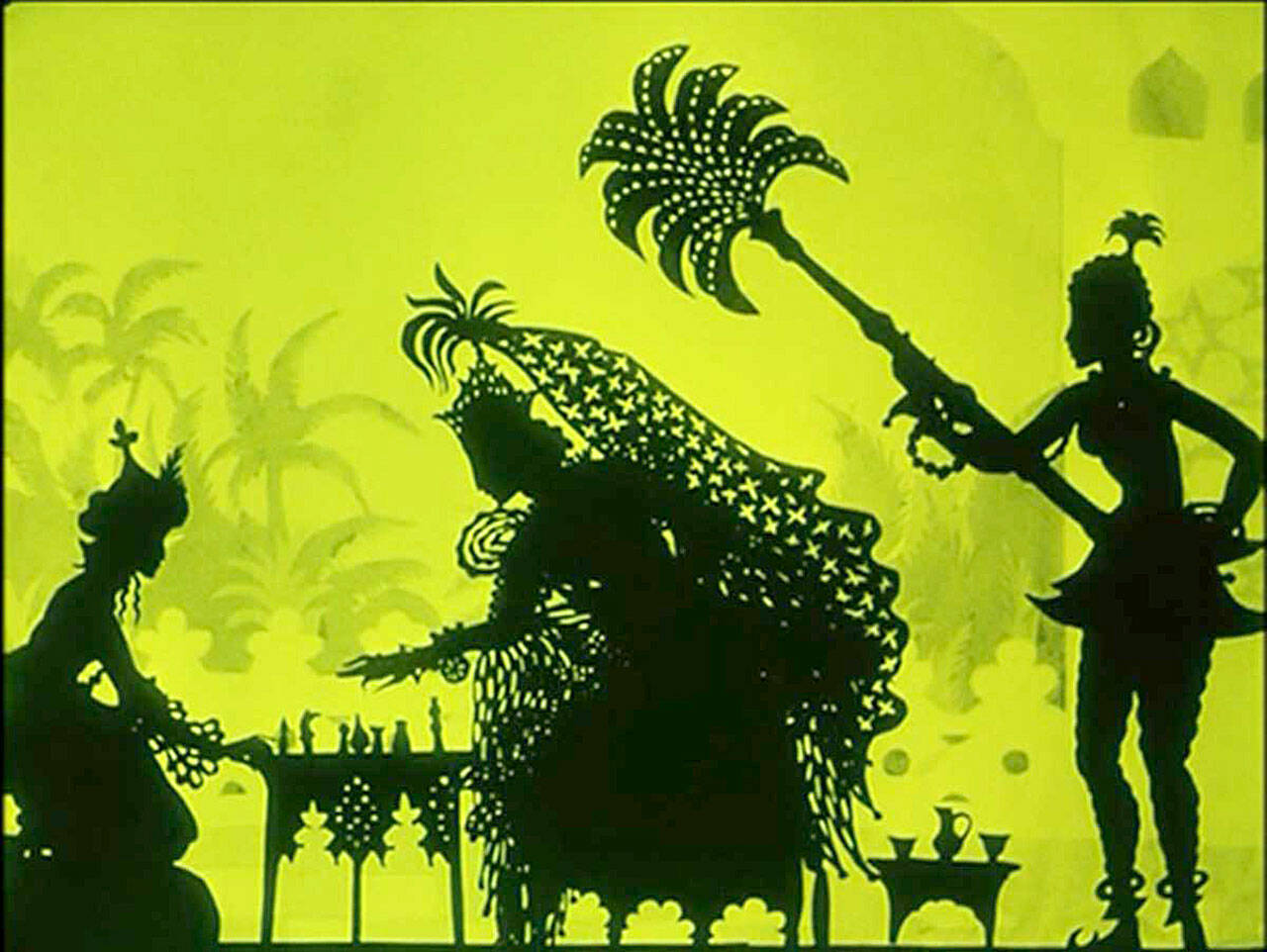 (Courtesy Photo) A still from the 1922 animated film, “The Adventures of Prince Achmed,” shows the film’s almost mind-boggling artwork, told frame by frame in silhouettes cut by hand by the film’s director, Lotte Reiniger.