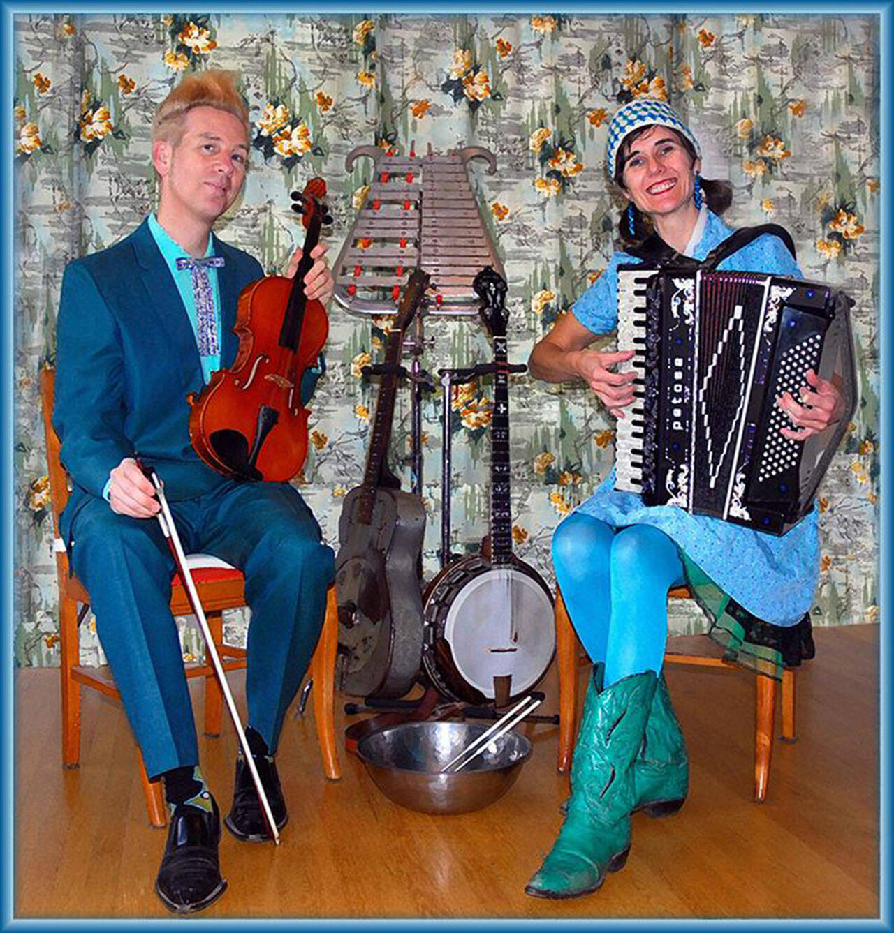 (Courtesy Photo) Seattle music duo Miles and Karina will perform a live, original score – featuring viola, banjo, guitars, accordian, glockenspiel and more – to accompany the 1926 silent film classic “Prince Achmed” at 7 p.m. Thursday, June 16, at Vashon Center for the Arts.