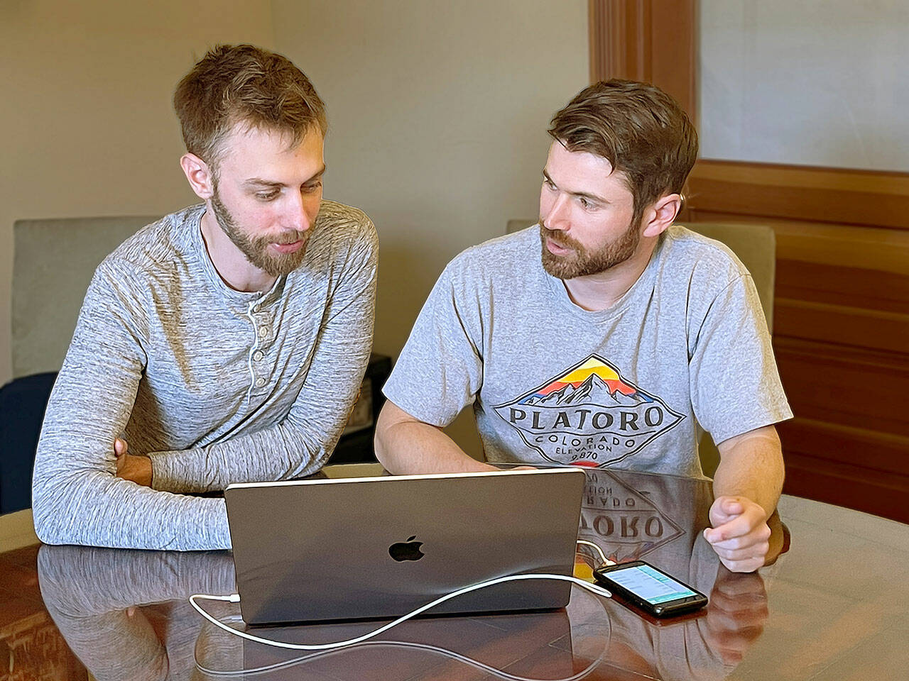 (Photo Courtesy Lauri Hennessey) Jordan Soltman (left) and Tyler Sayvetz (right) have teamed up to work on the Ferry Friend app.