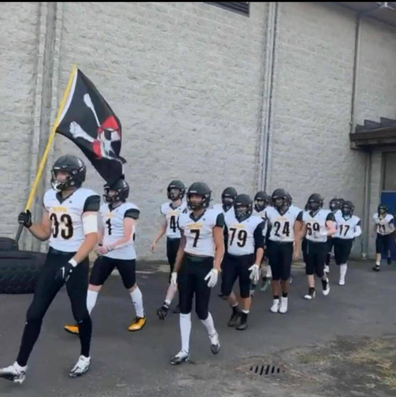 Vashon Pirates were ready to win on Friday as they walked onto the field at Sultan High School. (Jimmy Gutierrez Photo)