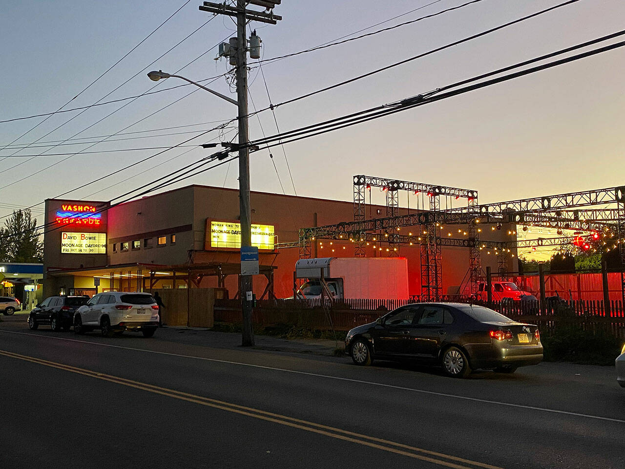 Lights, camera, action a plaza rises up at Vashon Theatre Vashon