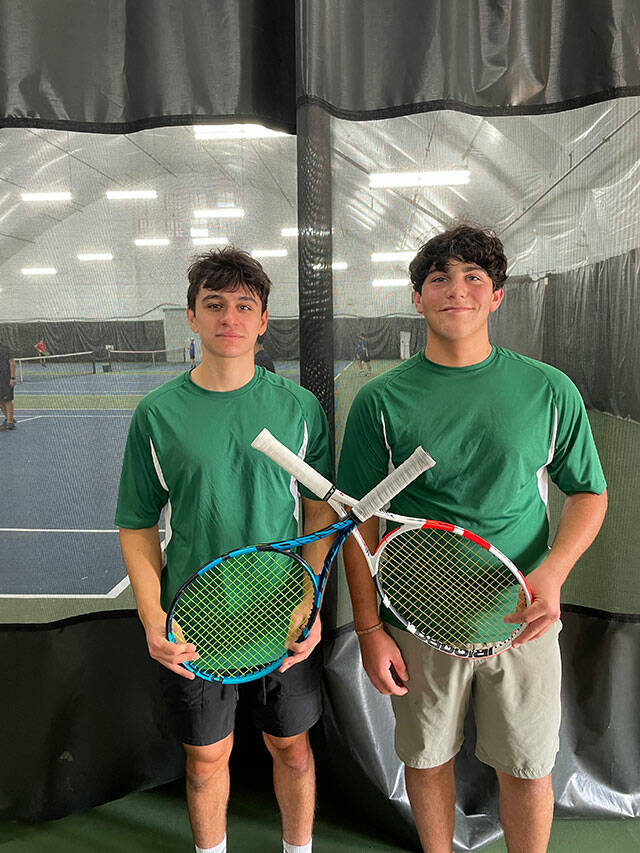 Tennis players Danny Baldinger, left, and Hatcher Fred (Rick Doussett Photo).