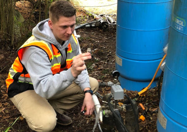 “For my age, to be in a union and to have all these benefits is amazing,” says 20-year-old Jayce Alberthal, Water District 19’s first apprentice (Mary Bruno Photo).