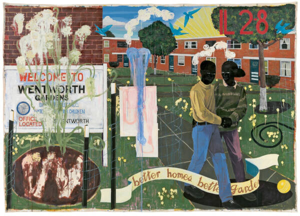 Kerry James Marshall’s painting, “Better Homes, Better Gardens, 1994.” Marshall’s work is the subject of an upcoming art talk at Vashon Center for the Arts (Image courtesy Kerry James Marshall and the Denver Art Museum).