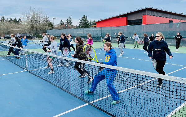 Girls’ tennis takes to courts at Vashon High School (Courtesy Photo).