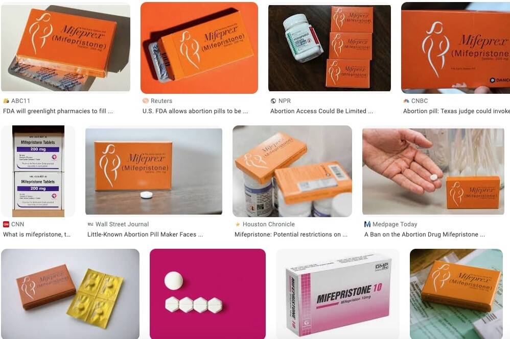 A recent legal filing in a federal court is attempting to ban the drug mifepristone, an oral tablet that is used to end a pregnancy through the first 10 weeks of gestation. (Google Images screenshot)