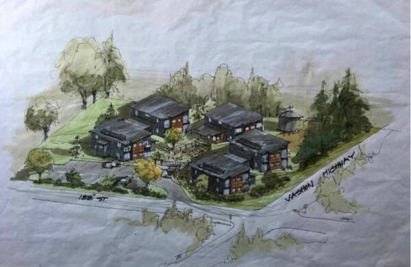 An artist’s rendering of Island Center Homes (Vashon HouseHold Graphic).