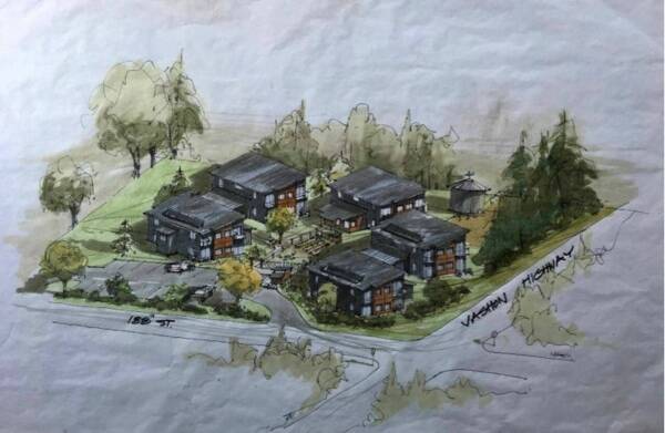 An artist’s rendering of Island Center Homes (Vashon HouseHold Graphic).