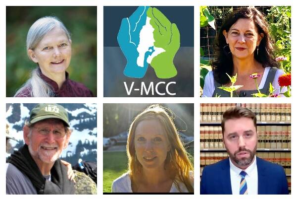 Vashon-Maury Community Council board members (top, left to right) Diane Emerson, Debra Gussin, (bottom) John Affolter, Jessica Anakar, and Ben Carr (Courtesy Photos).