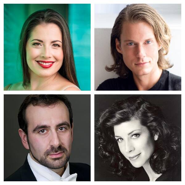 (Top, left to right) Opera singers Allison Pohl, Michael Colman, (bottom) Anton Belov, and Jennifer Krikawa (Courtesy Photos).