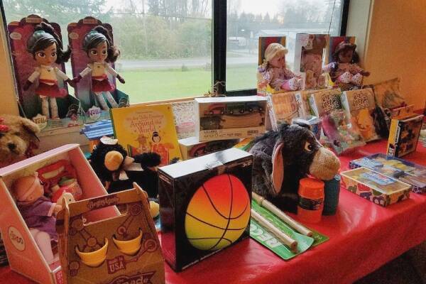 Toys sit at the old K2 building during the 2018 Toy Drive (Heidi Grimsley Photo).