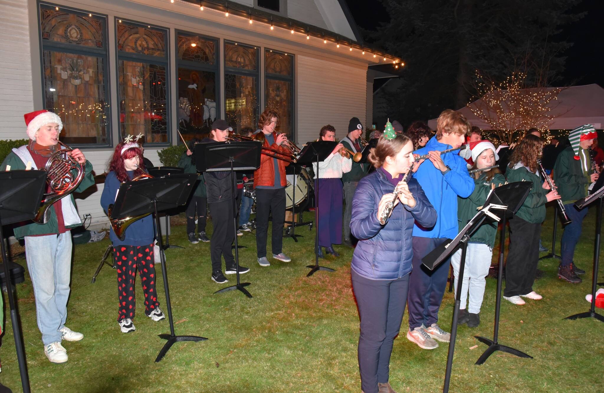 Jim Diers photo
The Vashon High School band plays for the crowd during WinterFest.