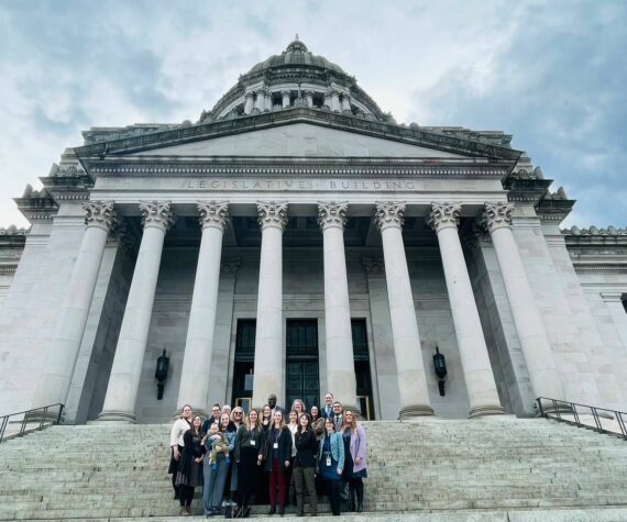 <p>Washington Early Support for Infants and Toddlers program advocacy group at the State Capitol for HB 1916. (Photo Courtesy of Kindering)</p>