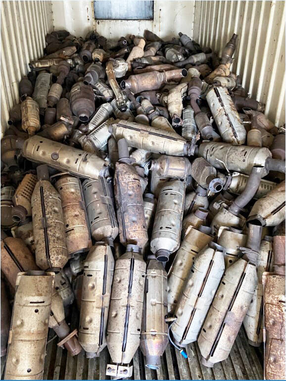 During a June 2021 bust, Kent Police recovered nearly 800 catalytic converters, seized about $40,000 in cash and arrested multiple suspects after a lengthy investigation into numerous thefts. COURTESY PHOTO