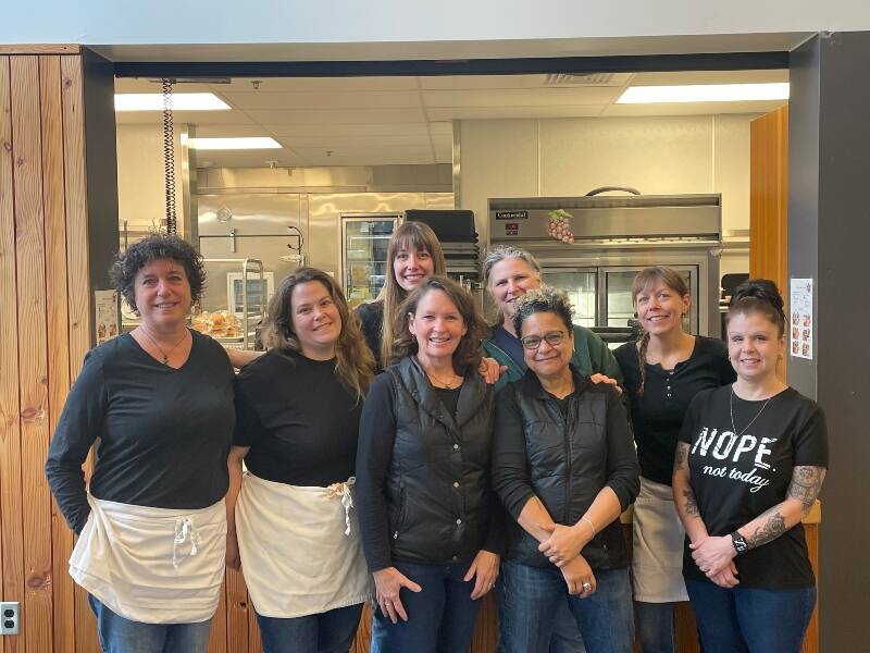 Lisa Cyra, front and center, with the VISD food services team (Courtesy Photo).