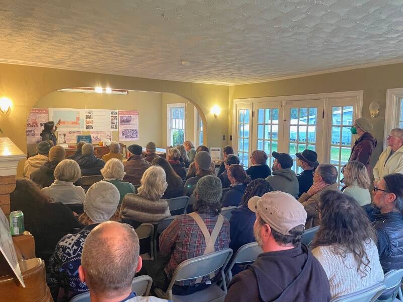 Presenters on March 11 gave the crowd at Mukai Farm and Garden a look into the future of the farms barreling plant, which will become a community food hub (Courtesy Photo).