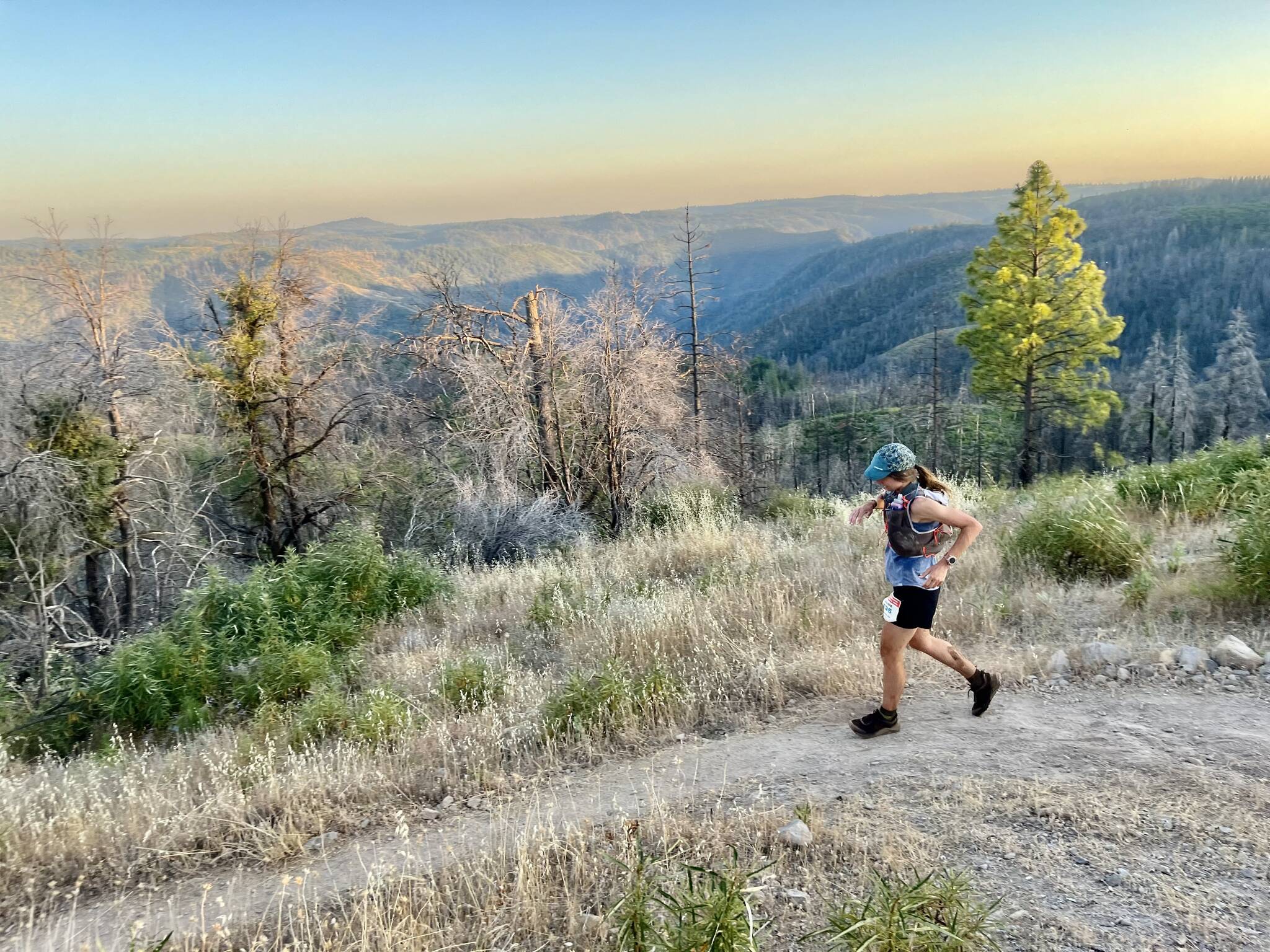 Alice May runs in the Western States Endurance Run high up in California’s Gold Country. (Rusty Knowler photo)