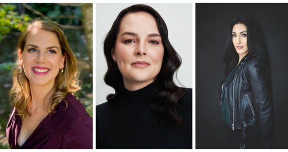 (Left to right) Grace Skinner, Sarah Coit and Serena Eduljee will sing the roles of the prince, Cinderella and the fairy godmother, respectively, in Vashon Opera’s upcoming production of “Cendrillon.” (Courtesy Photo)