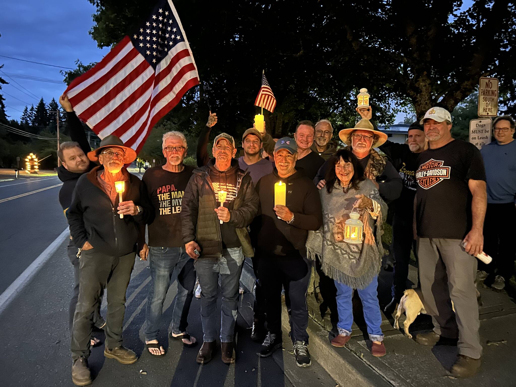 Attendees at a candlelit vigil for Charlie Kirk. (Tom Hughes Photo)