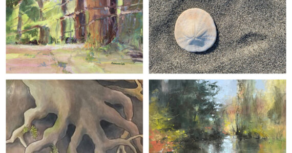 Works by (left to right, top) Catherine Gill, Ray Pfortner (bottom) Pacale Judet and Barbara Benedetti Newton will be on view in new gallery exhibitions. (Courtesy Photos)