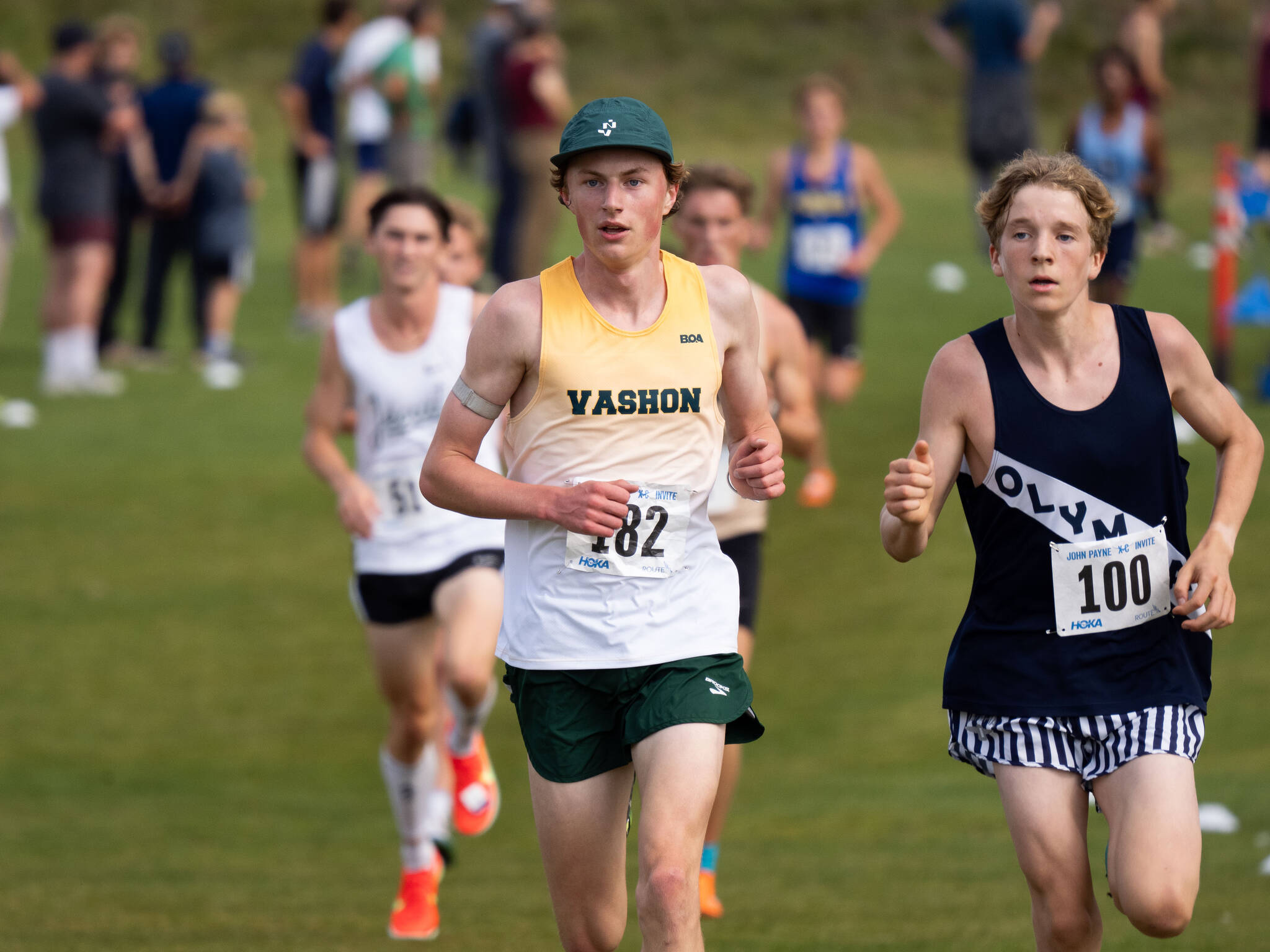 Vashon junior Josh Healey competes in the boys race at the Fort Steilacoom Invitational. (John Decker Photo)