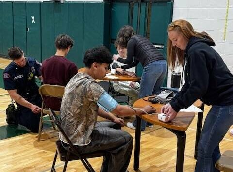 School staff and volunteers screened Vashon High School students as part of a cardiac screening event by the Sam Yates Community Foundation in May. More screenings will take place on Nov. 4. (Courtesy Photo)