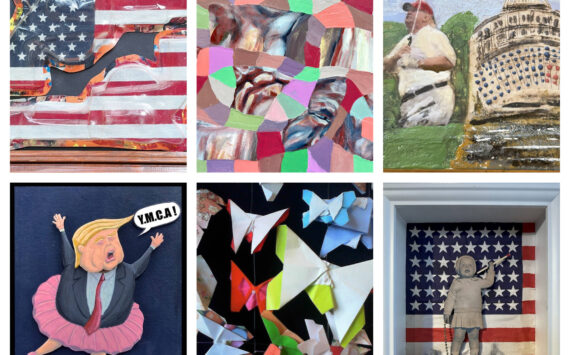 The “Degenerate” Art Show includes works by (top row, left to right) Gregory Burnham, Lenard Yen, Marc Pease, (bottom row) Bill Jarcho, Alice Larson and Bill Cleaver. (Courtesy Photo)