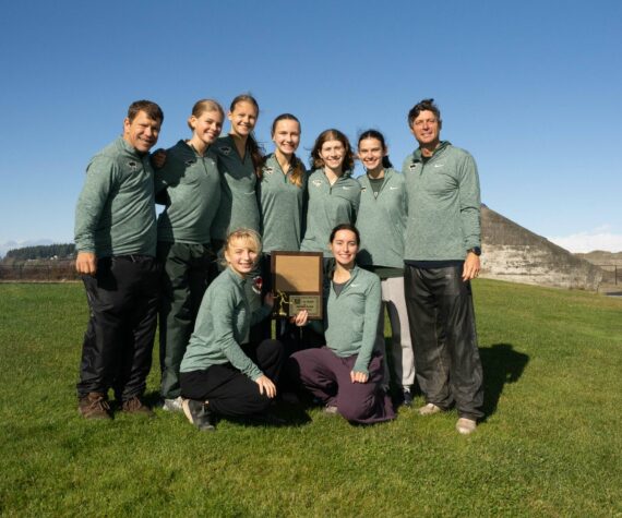 John Decker Photo
The Vashon High School girls cross-country team after winning the district championship.
